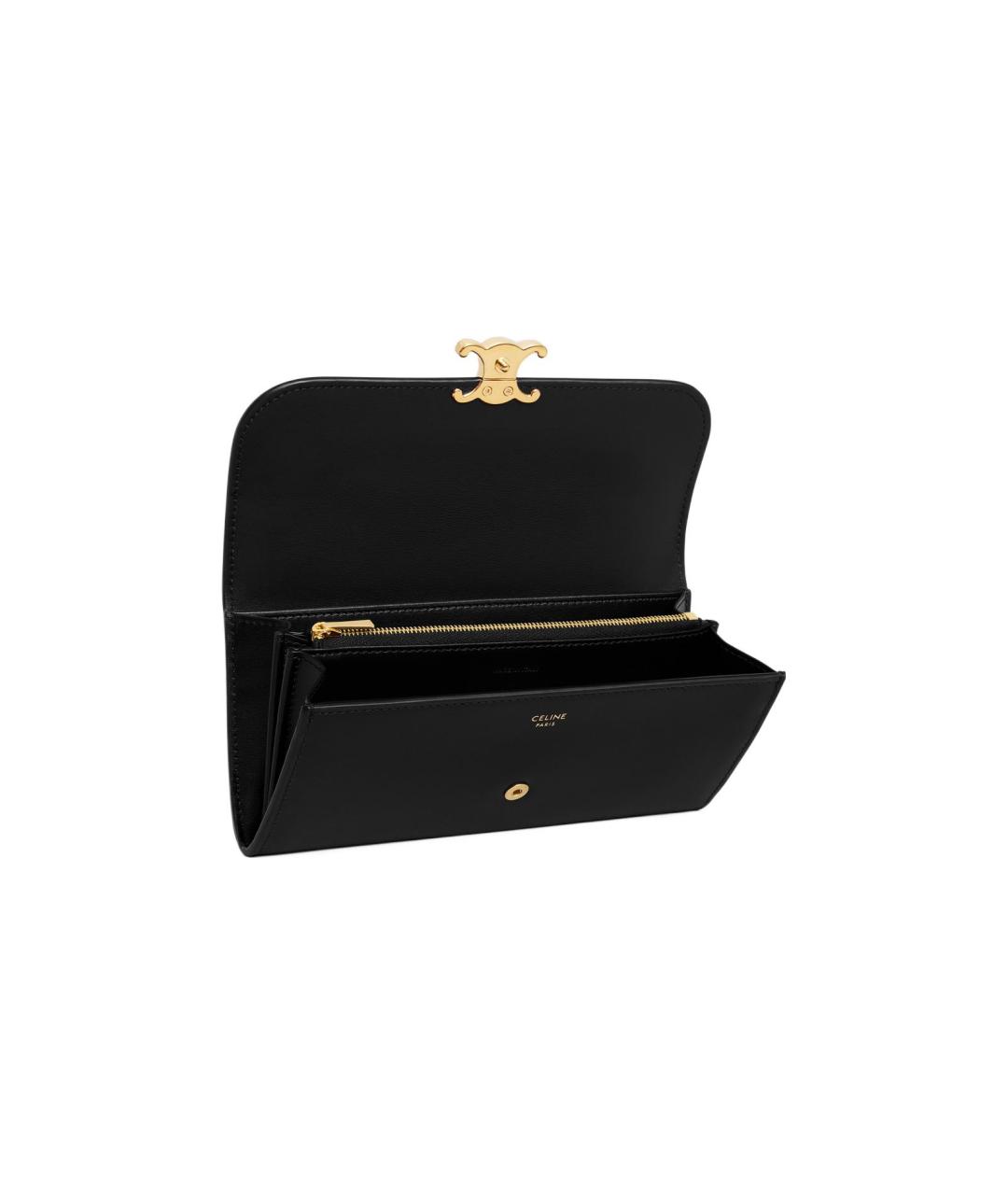 CELINE Черный кожаный кошелек, фото 4
