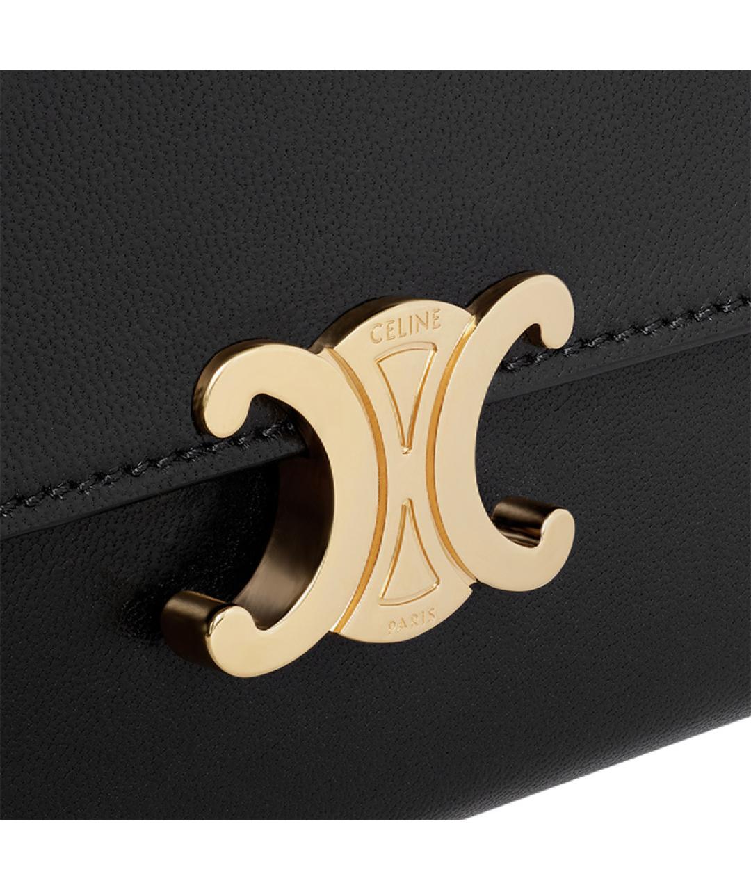 CELINE Черный кожаный кошелек, фото 5