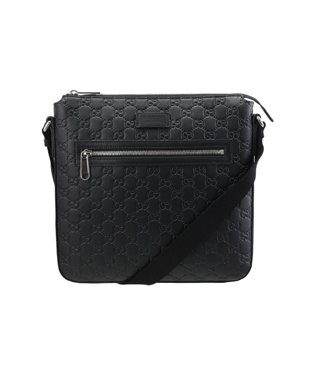 GUCCI Черная кожаная сумка на плечо, фото 1