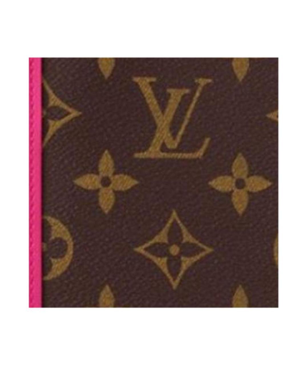 LOUIS VUITTON Коричневый кожаный кошелек, фото 4