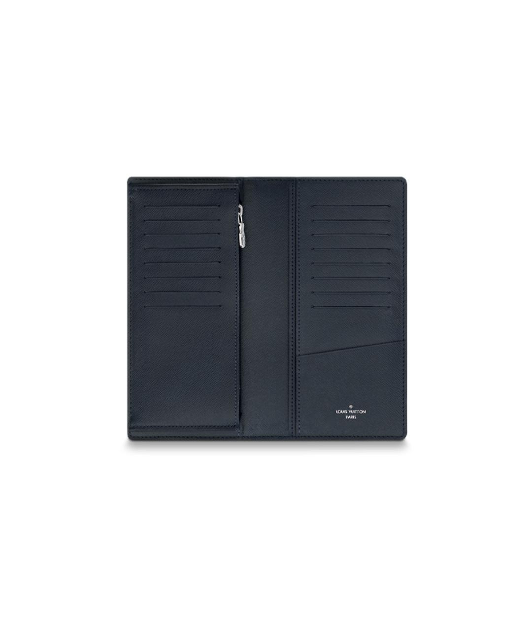 LOUIS VUITTON Темно-синий кожаный кошелек, фото 4