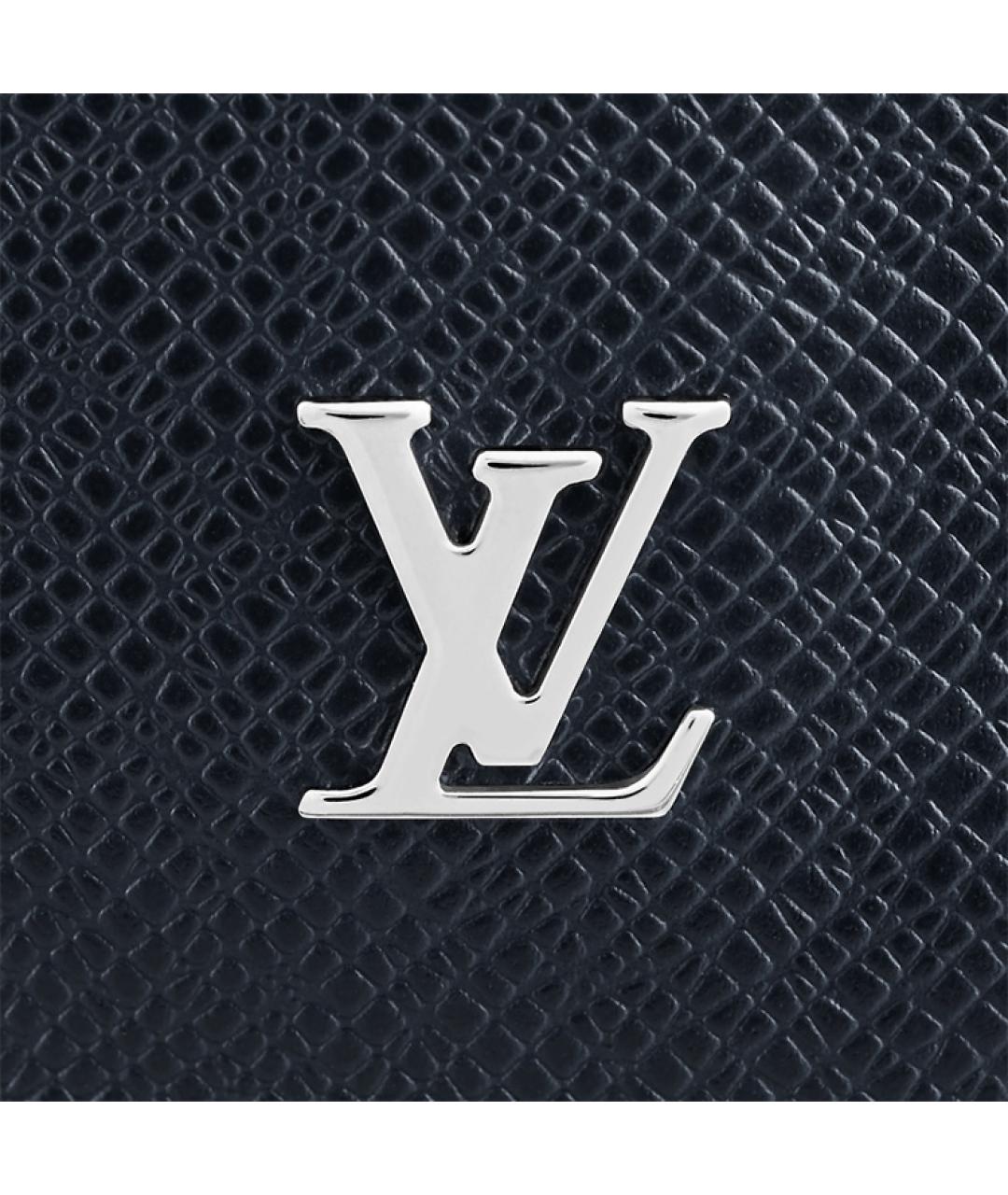 LOUIS VUITTON Темно-синий кожаный кошелек, фото 5