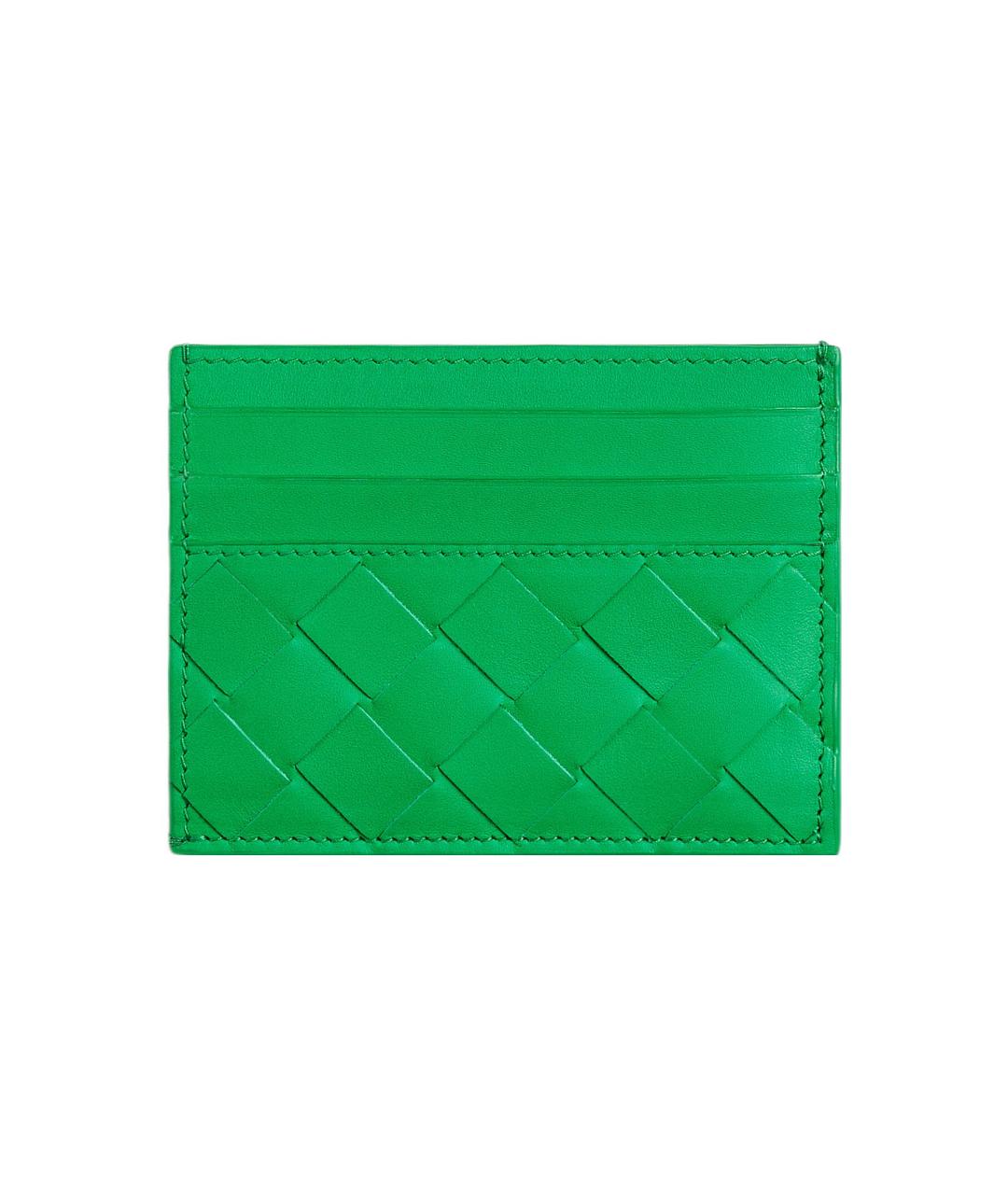 BOTTEGA VENETA Зеленый кожаный кардхолдер, фото 1
