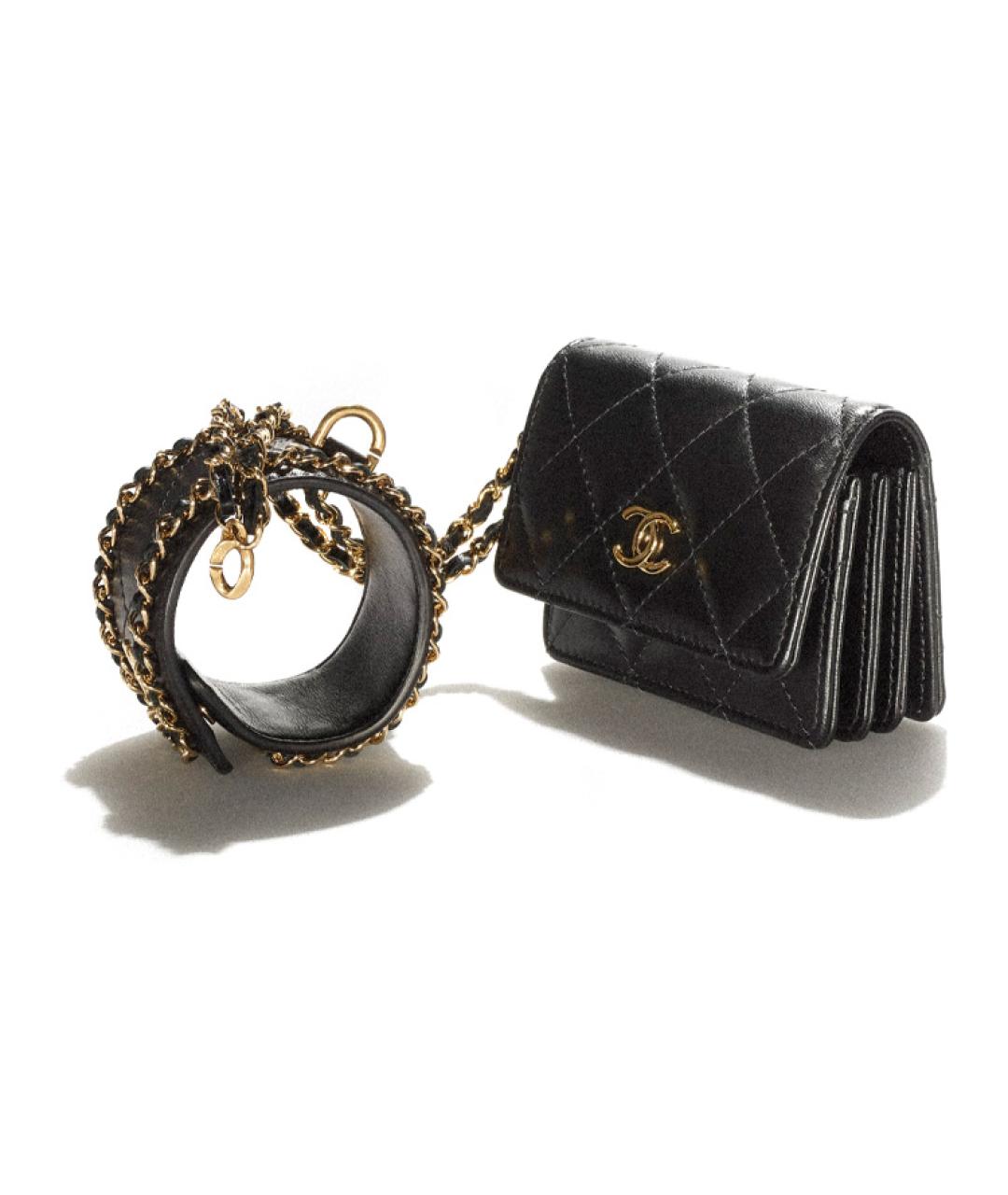 CHANEL Черный кожаный кардхолдер, фото 5