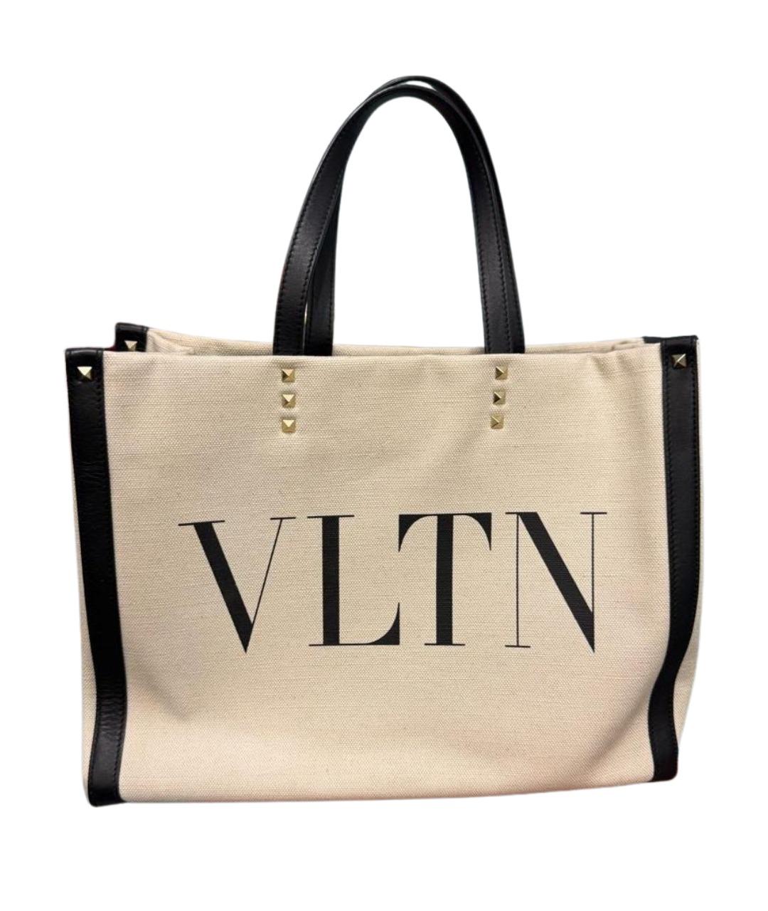 VALENTINO Белая тканевая сумка с короткими ручками, фото 1