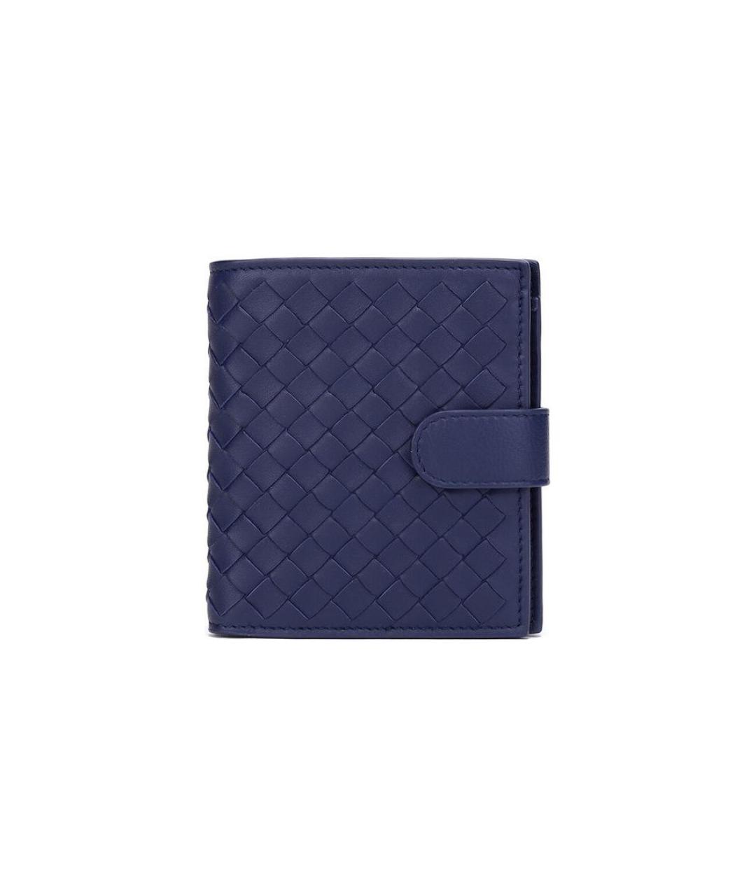 BOTTEGA VENETA Темно-синий кожаный кошелек, фото 1