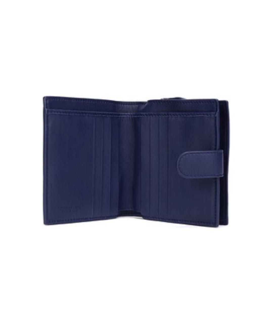 BOTTEGA VENETA Темно-синий кожаный кошелек, фото 2