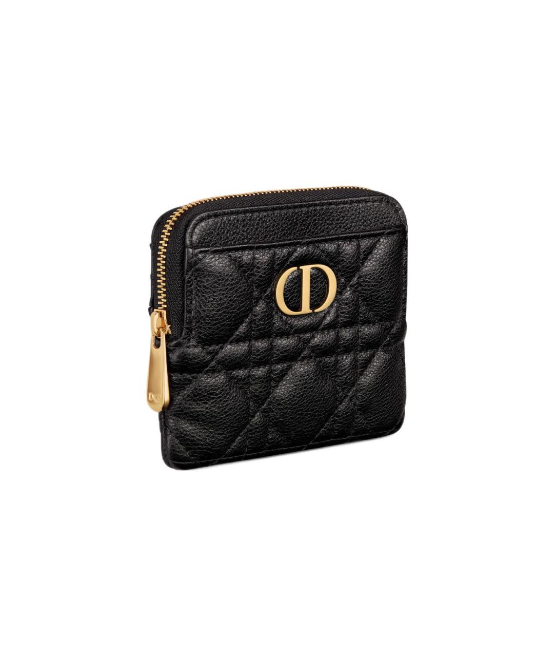 CHRISTIAN DIOR Черный кожаный кошелек, фото 2