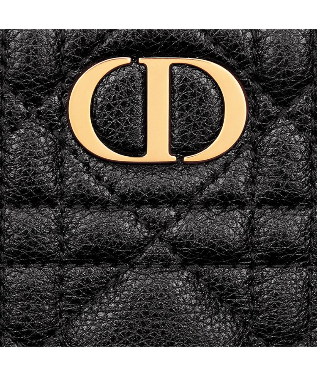 CHRISTIAN DIOR Черный кожаный кошелек, фото 4