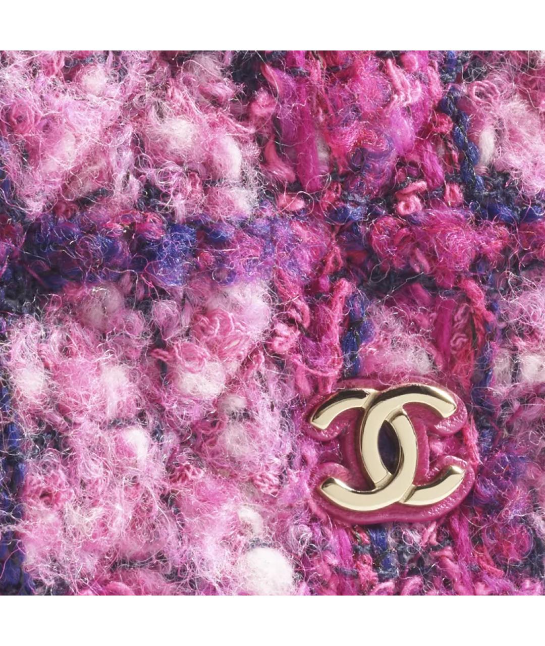 CHANEL Розовая твидовая сумка через плечо, фото 3