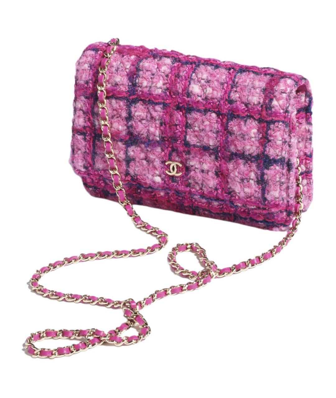 CHANEL Розовая твидовая сумка через плечо, фото 1