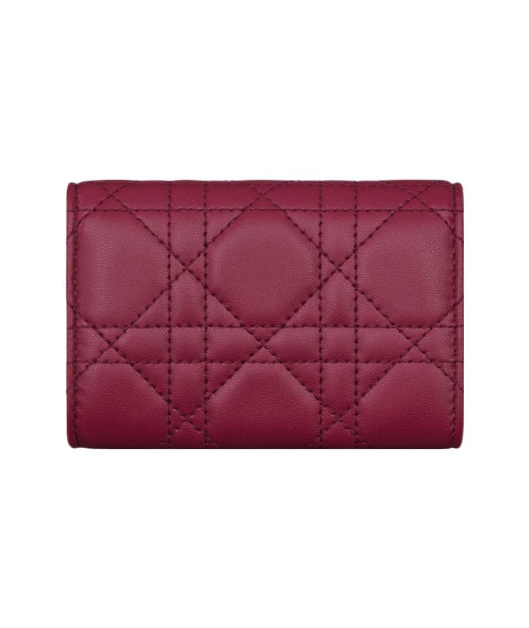 CHRISTIAN DIOR Бордовый кожаный кошелек, фото 3