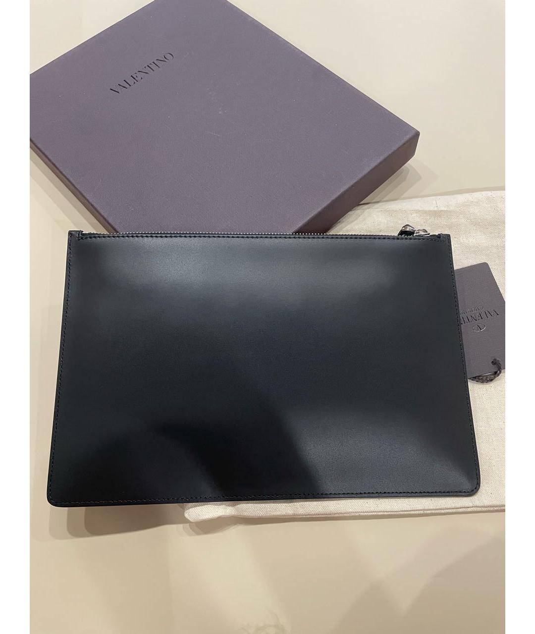 VALENTINO Черная кожаная папка для документов, фото 4
