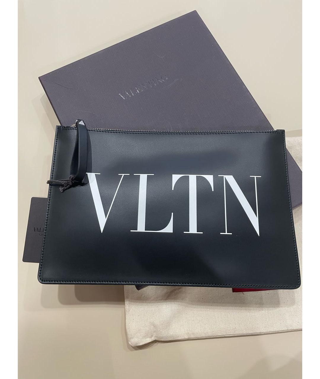 VALENTINO Черная кожаная папка для документов, фото 2