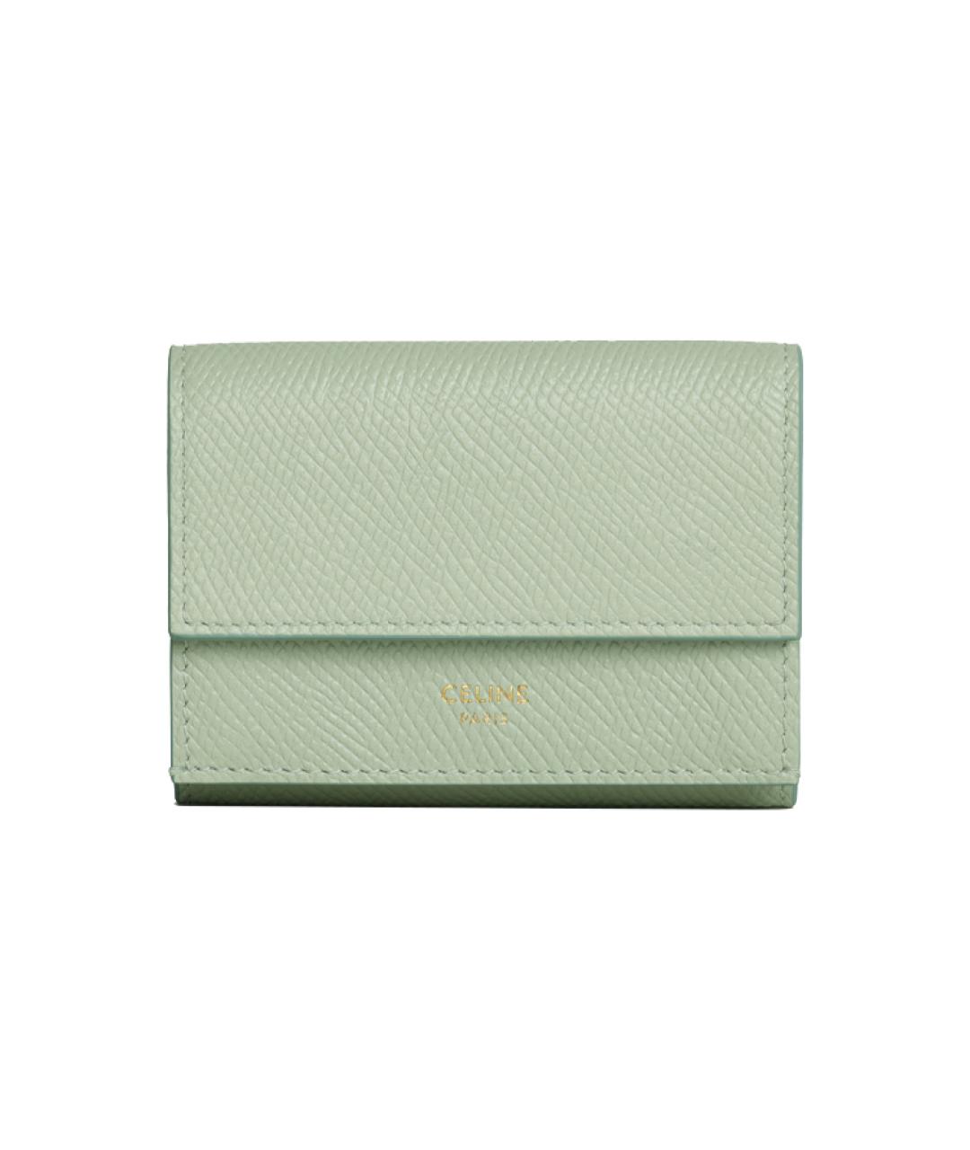 CELINE Салатовый кожаный кошелек, фото 1