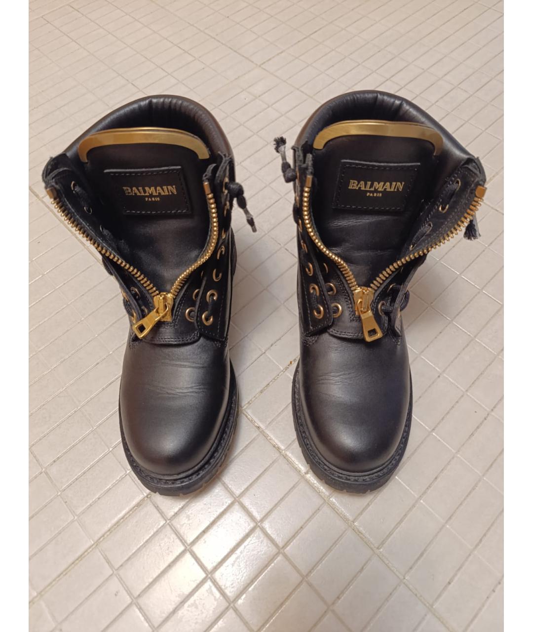 BALMAIN Черные кожаные ботинки, фото 2