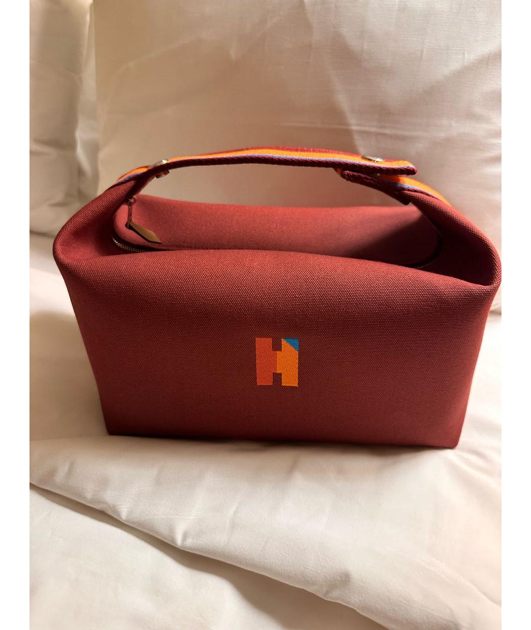 HERMES Бордовая косметичка, фото 2