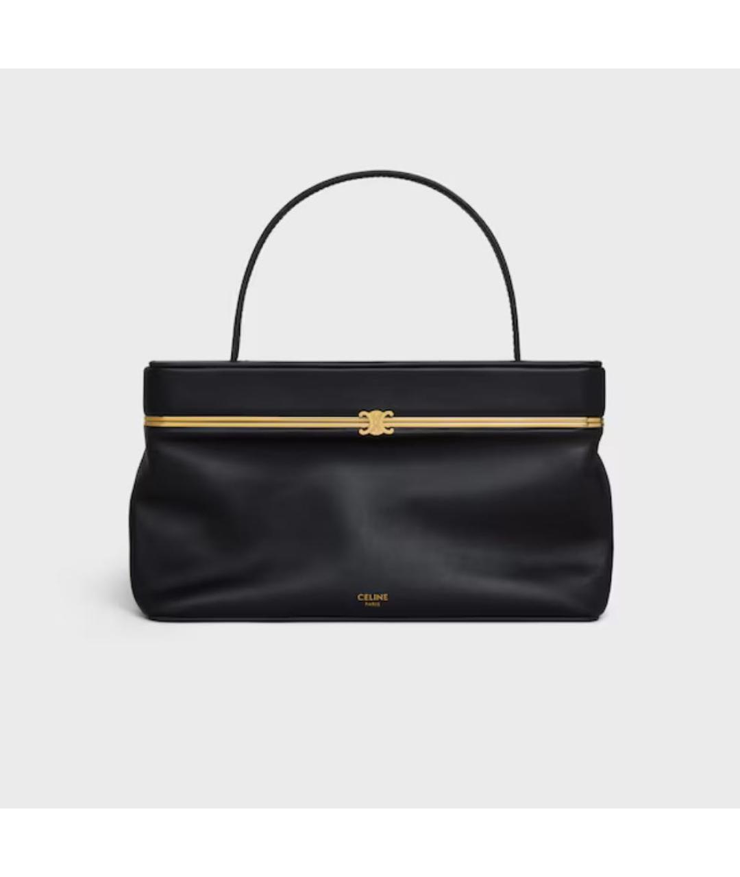 CELINE Черная кожаная сумка с короткими ручками, фото 2