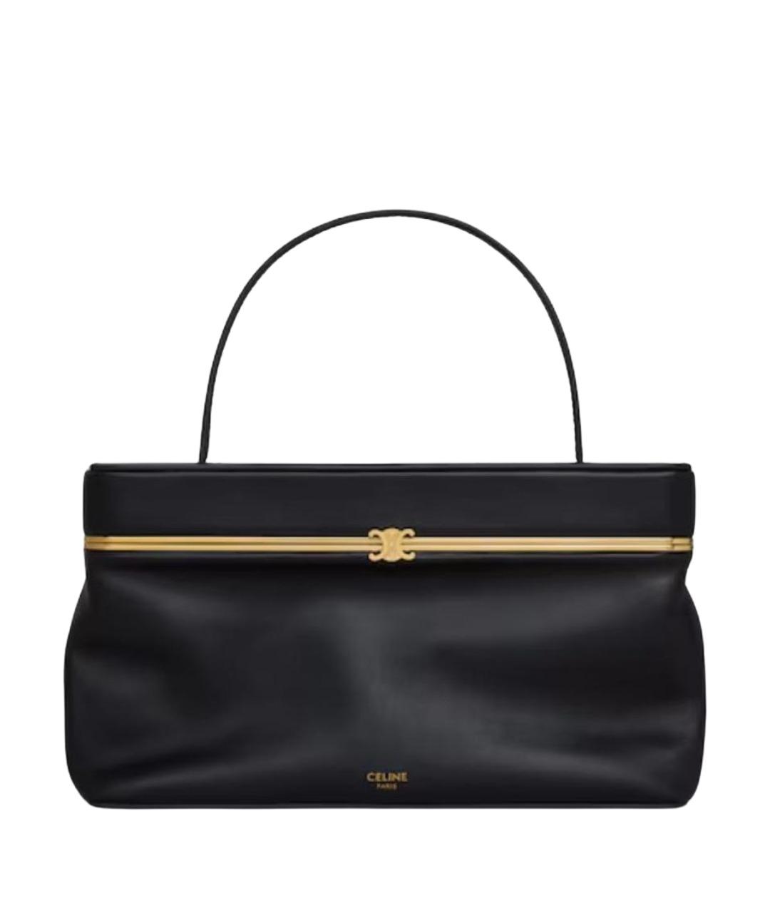 CELINE Черная кожаная сумка с короткими ручками, фото 1