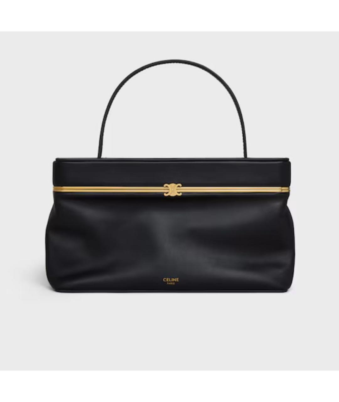 CELINE Черная кожаная сумка с короткими ручками, фото 4