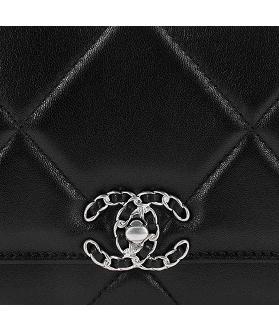 CHANEL Черный кожаный кошелек, фото 6