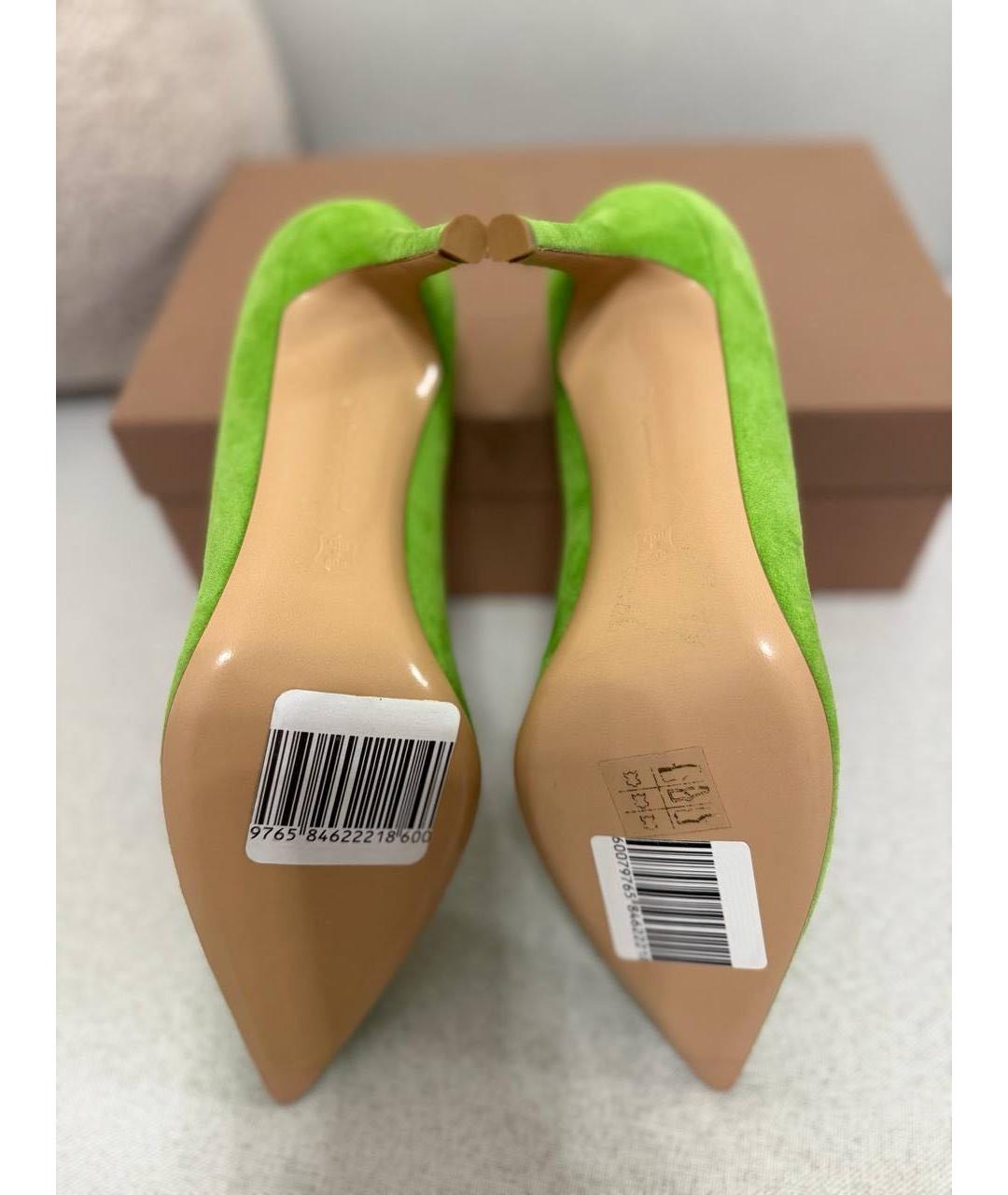 GIANVITO ROSSI Салатовые замшевые туфли, фото 4