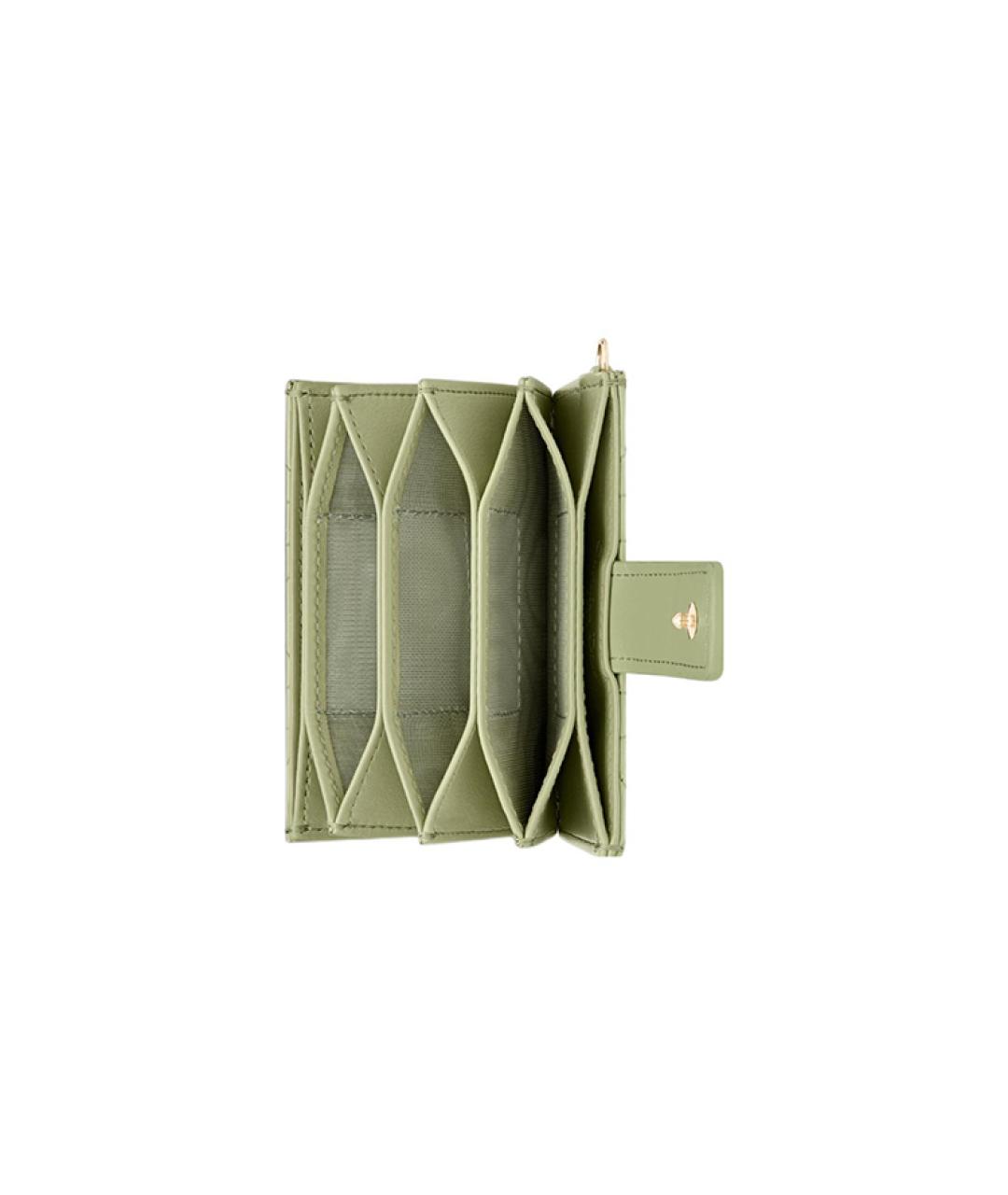 CHRISTIAN DIOR Зеленый кожаный кардхолдер, фото 4