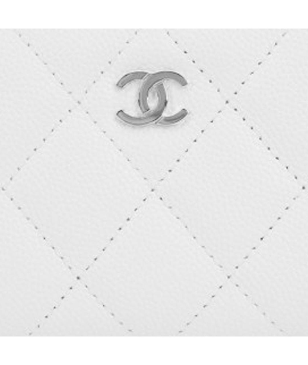CHANEL Белый кожаный кошелек, фото 3