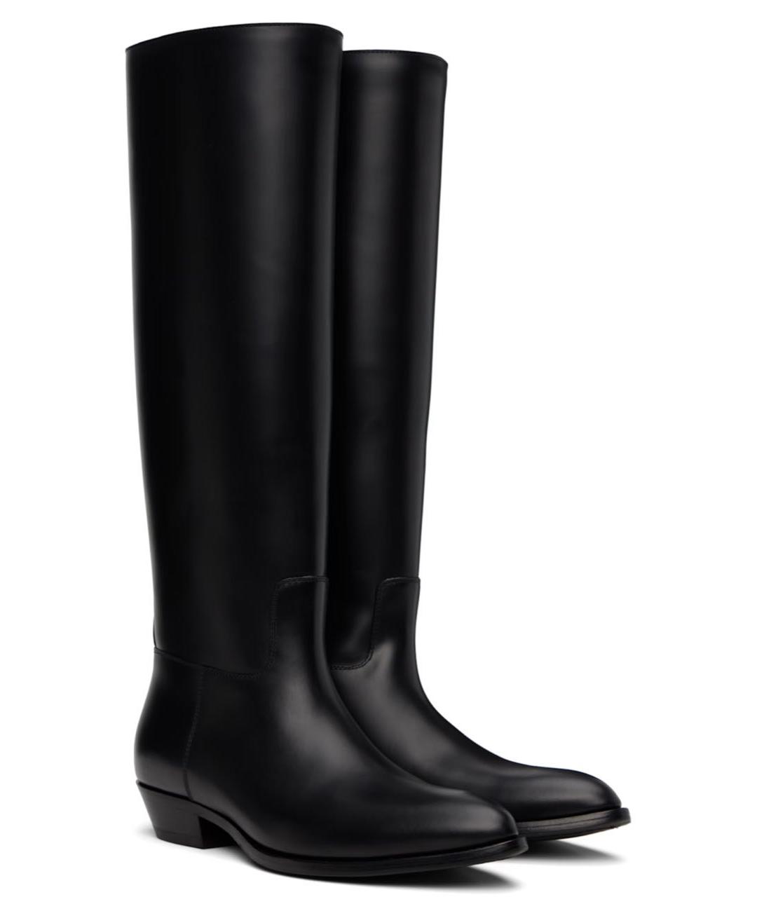 THE ROW Черные кожаные сапоги, фото 5