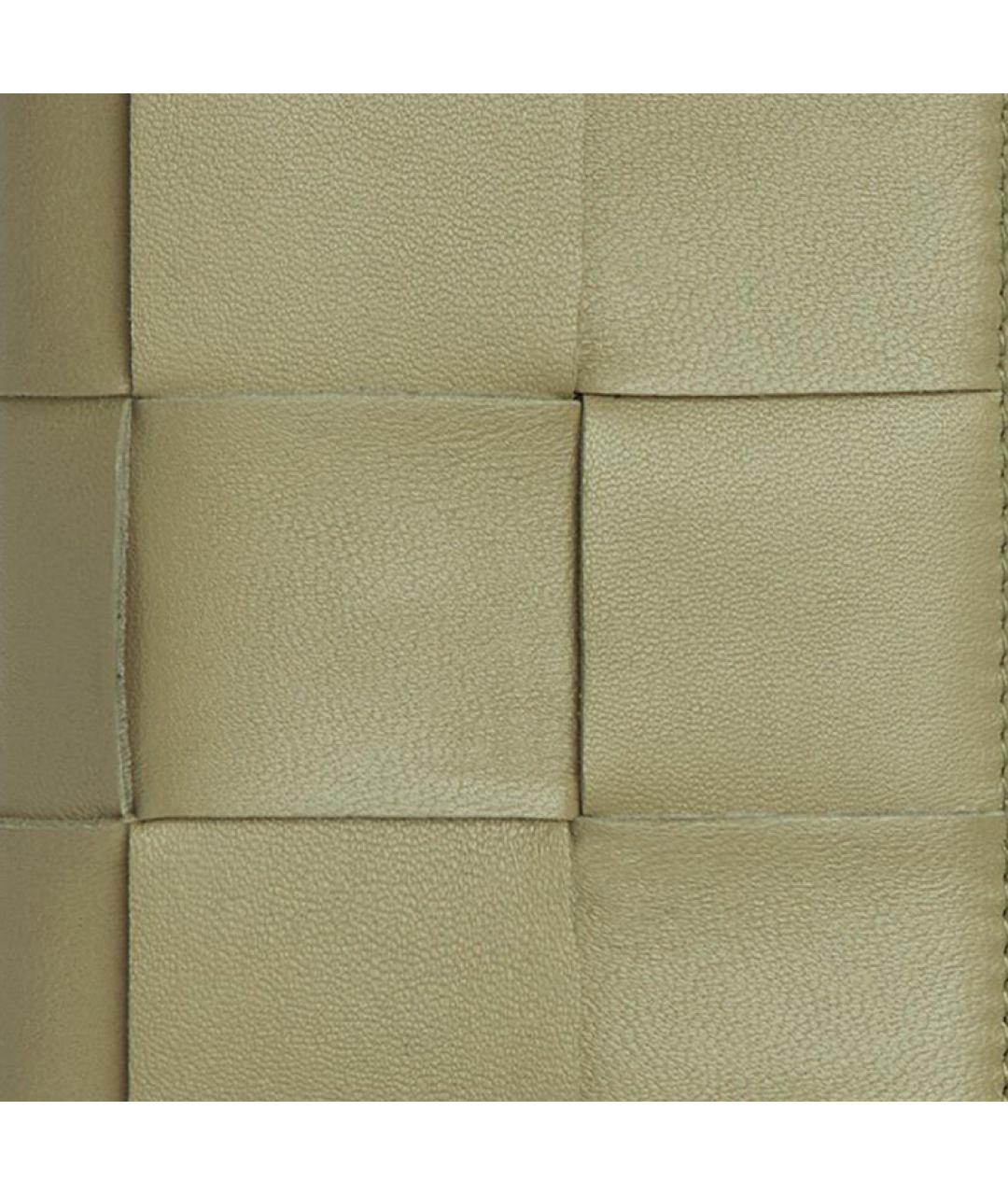 BOTTEGA VENETA Зеленый кожаный кошелек, фото 5