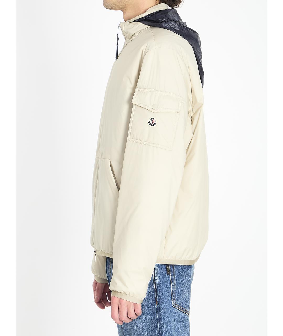 MONCLER Бежевая полиамидовая куртка, фото 4