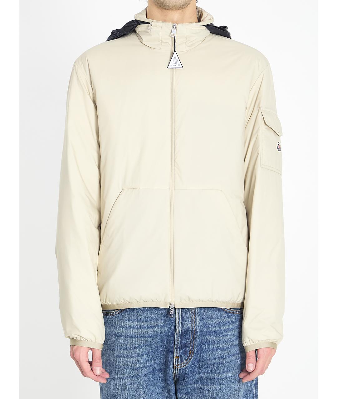 MONCLER Бежевая полиамидовая куртка, фото 2
