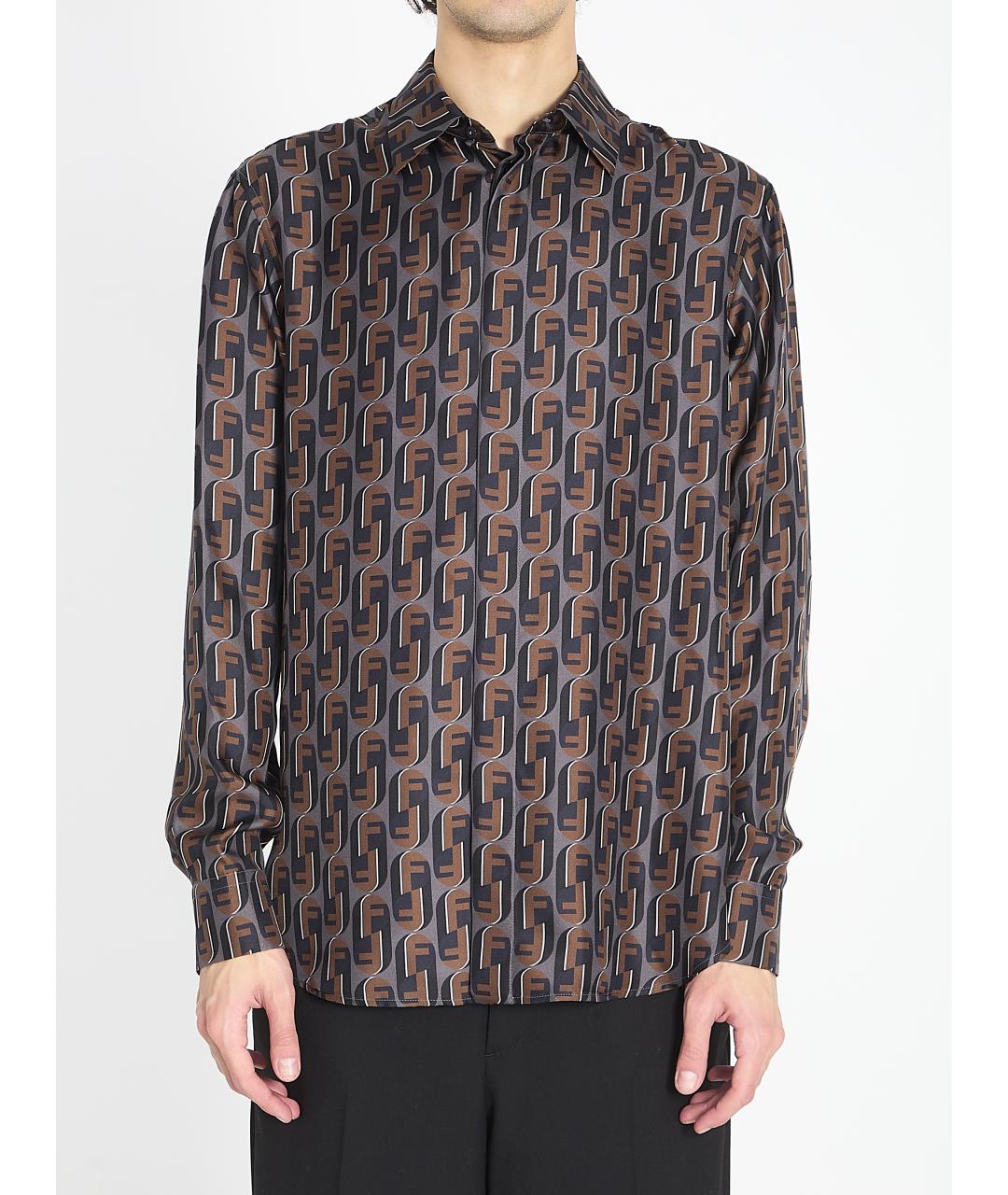 FENDI Мульти шелковая кэжуал рубашка, фото 2