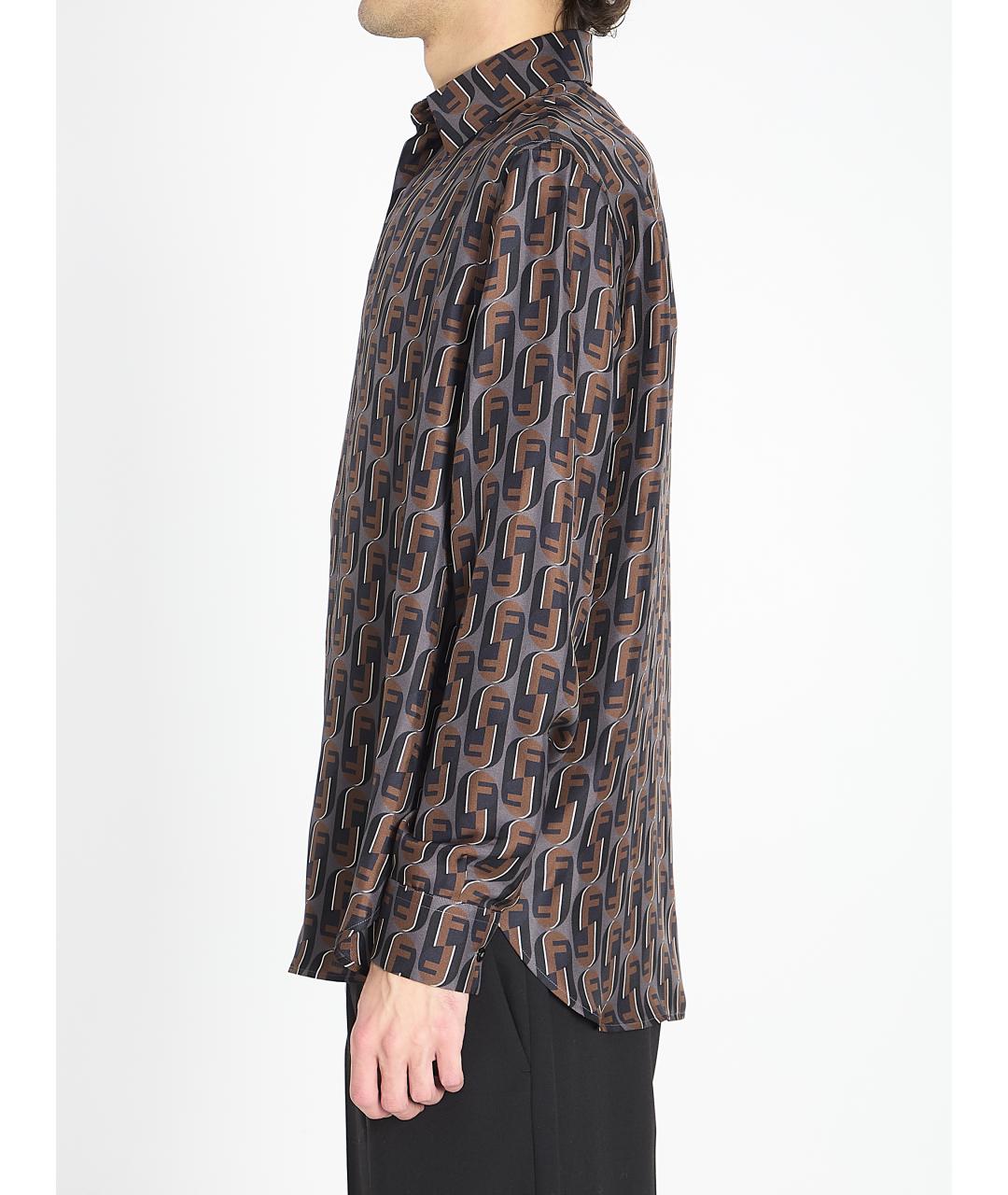 FENDI Мульти шелковая кэжуал рубашка, фото 4