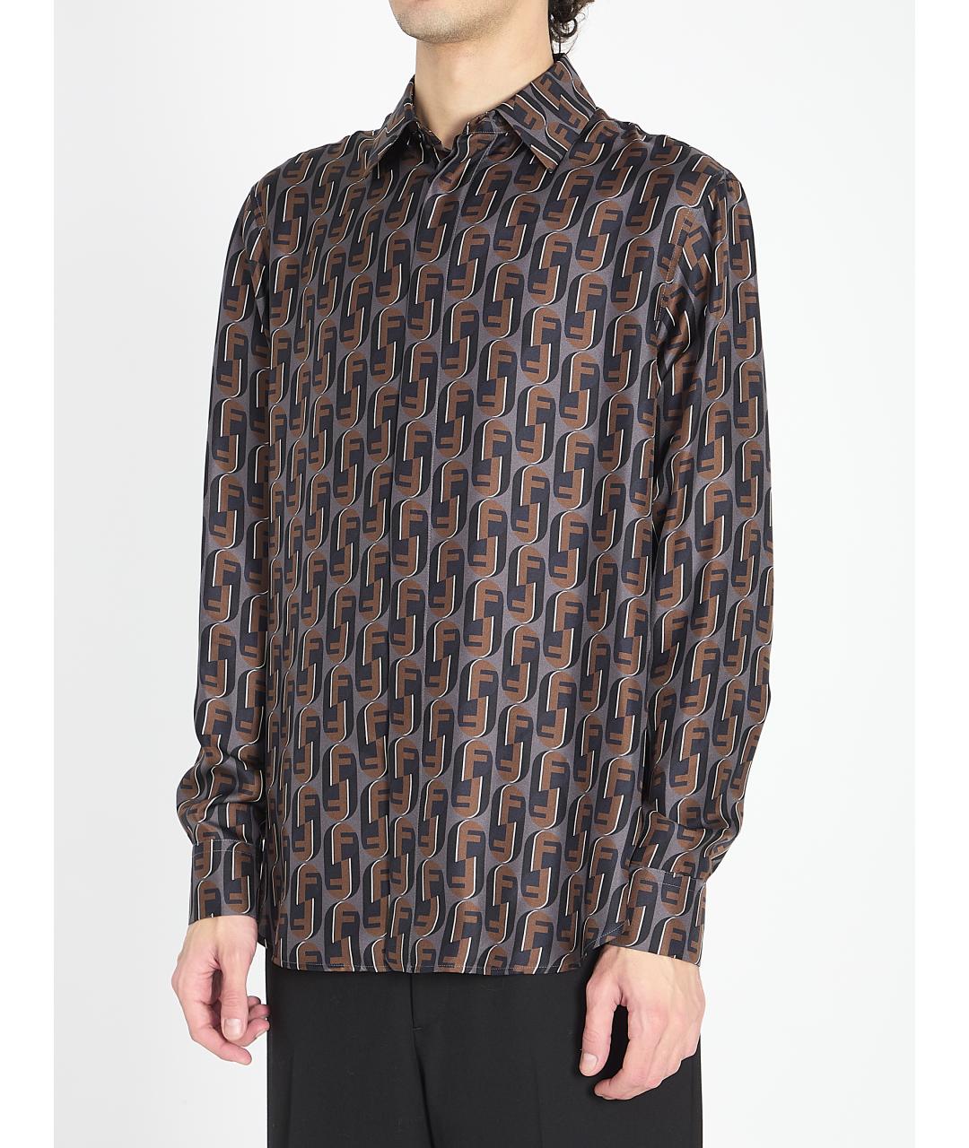 FENDI Мульти шелковая кэжуал рубашка, фото 3