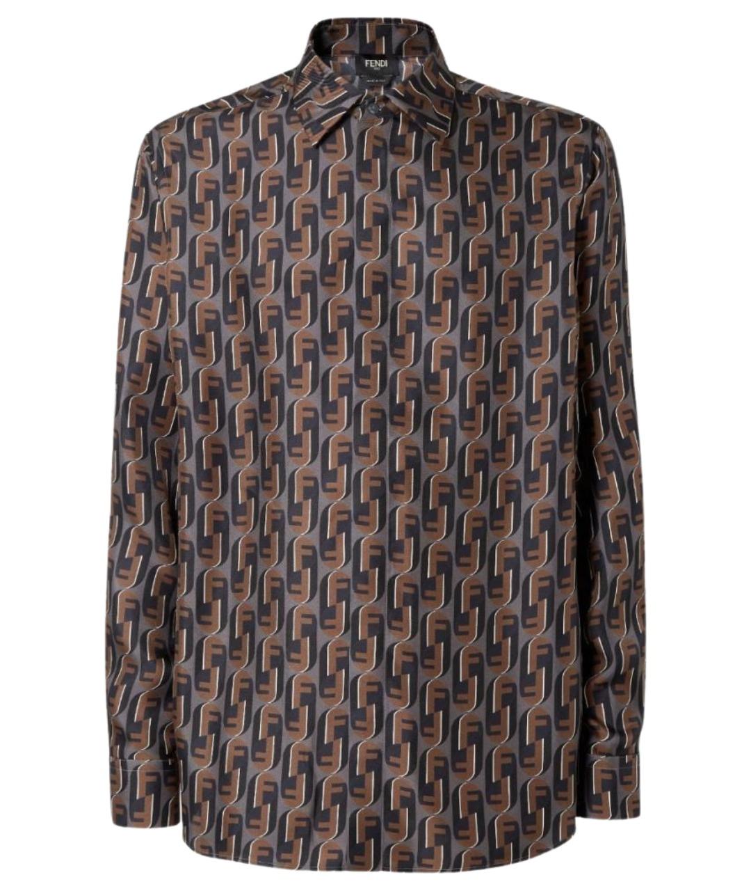 FENDI Мульти шелковая кэжуал рубашка, фото 1