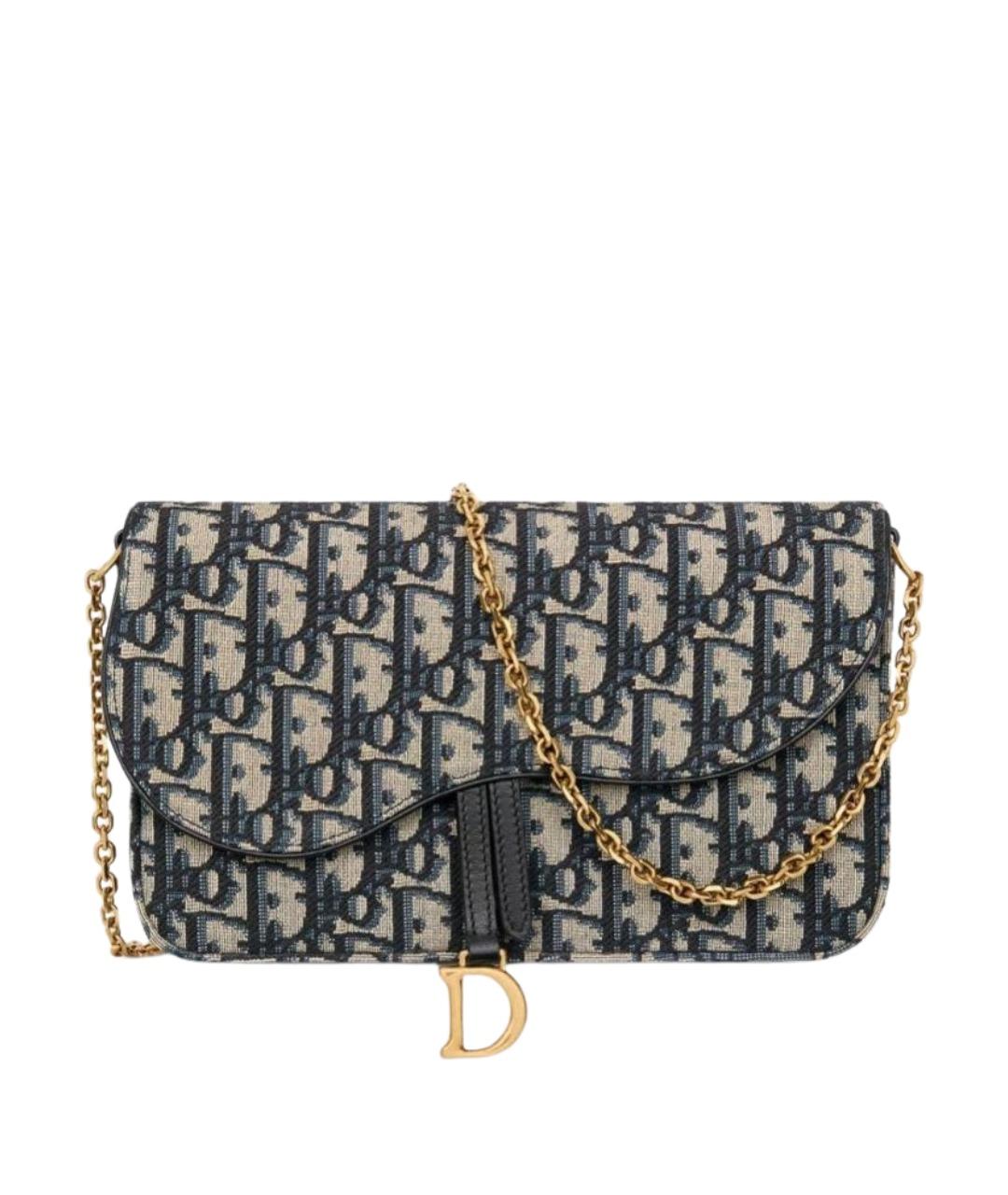 CHRISTIAN DIOR Синяя хлопковая сумка через плечо, фото 1