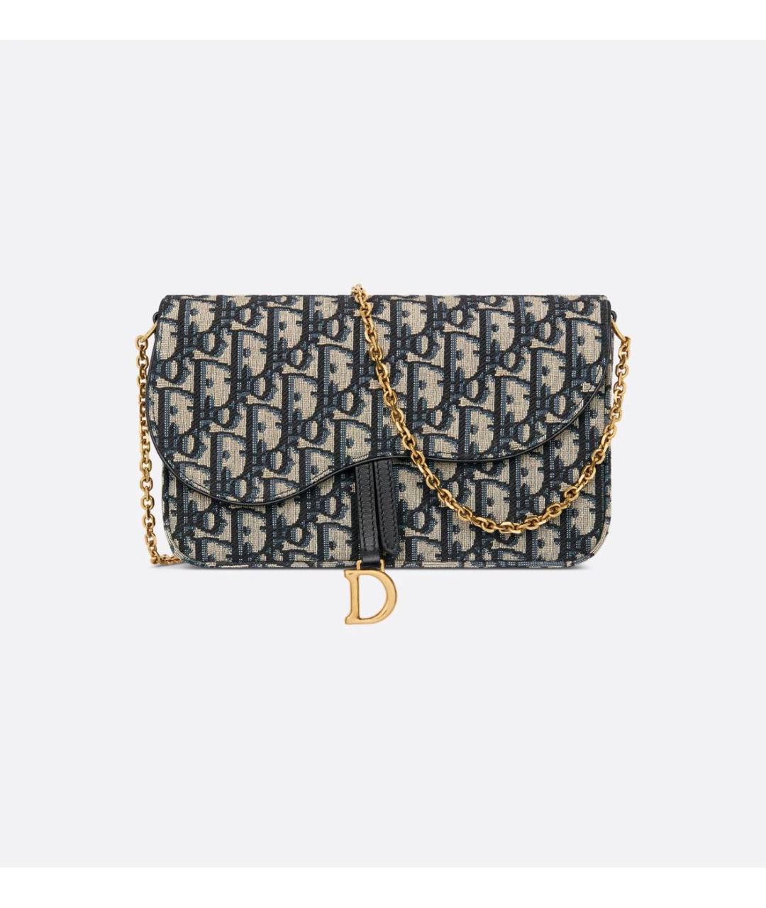 CHRISTIAN DIOR Синяя хлопковая сумка через плечо, фото 5