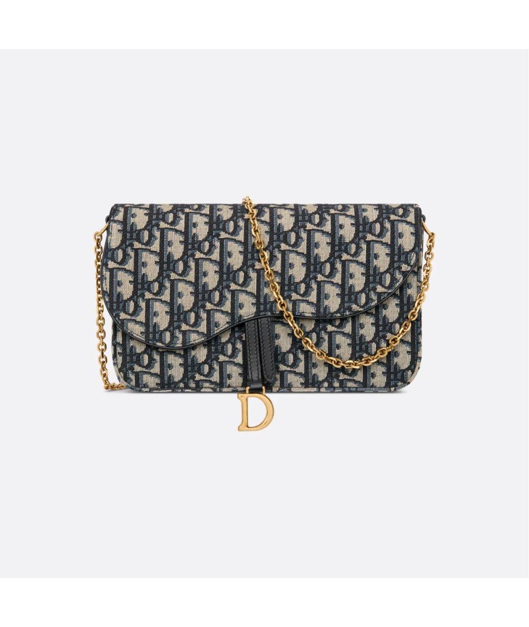 CHRISTIAN DIOR Синяя хлопковая сумка через плечо, фото 6