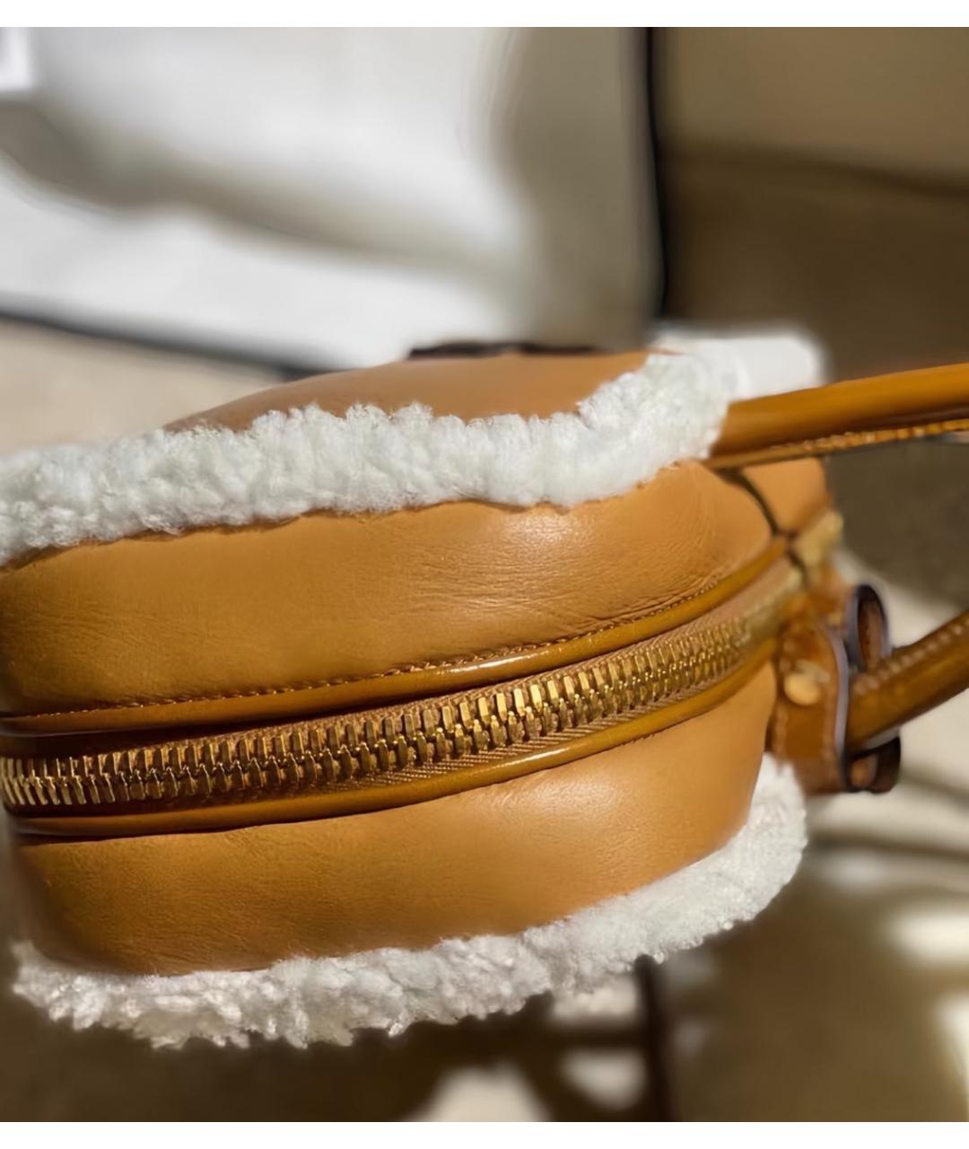 MIU MIU Коричневая кожаная сумка с короткими ручками, фото 4