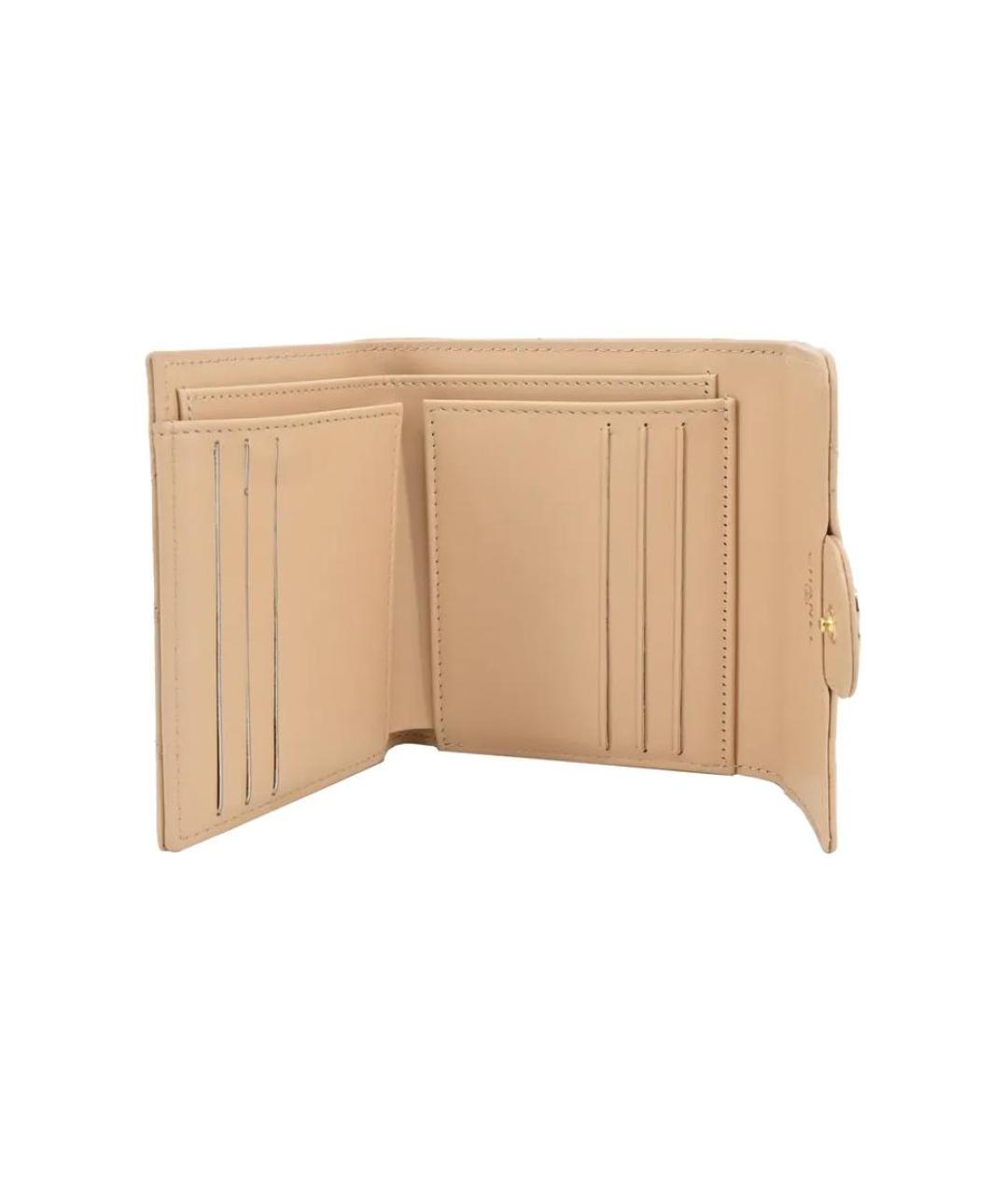 CHANEL Бежевый кожаный кошелек, фото 4