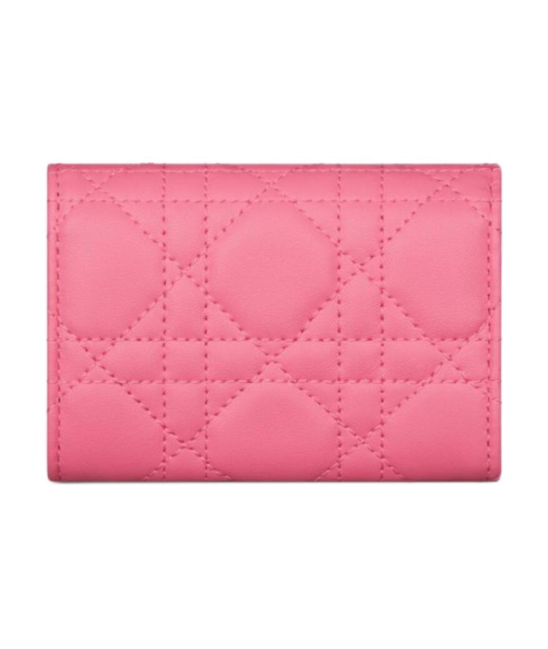 CHRISTIAN DIOR Розовый кожаный кошелек, фото 3