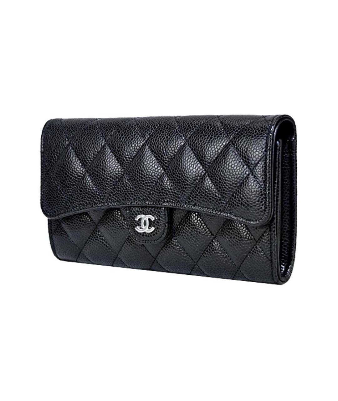 CHANEL Черный кожаный кошелек, фото 2