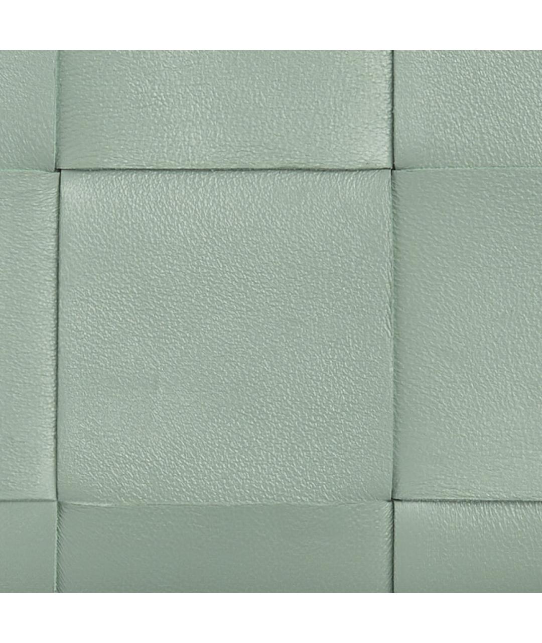 BOTTEGA VENETA Зеленый кожаный кошелек, фото 4