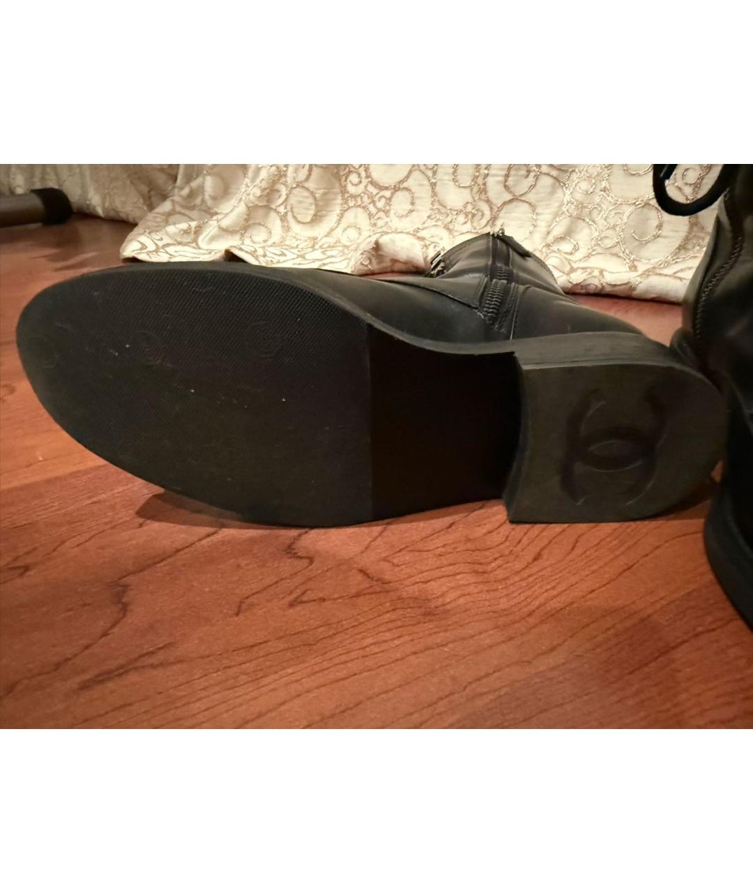 CHANEL Черные кожаные ботинки, фото 8