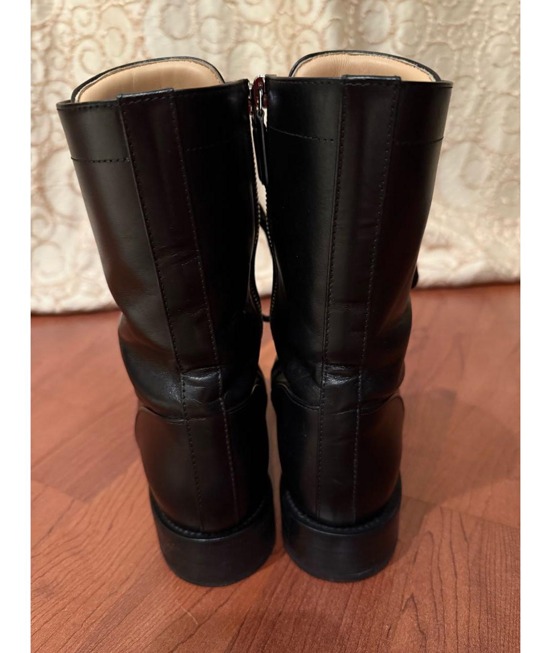 CHANEL Черные кожаные ботинки, фото 4