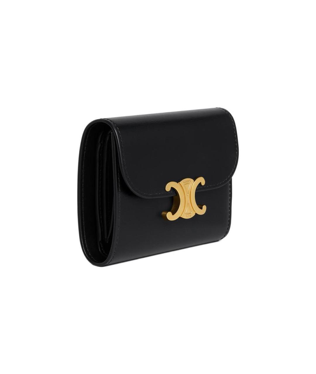 CELINE Черный кожаный кошелек, фото 3