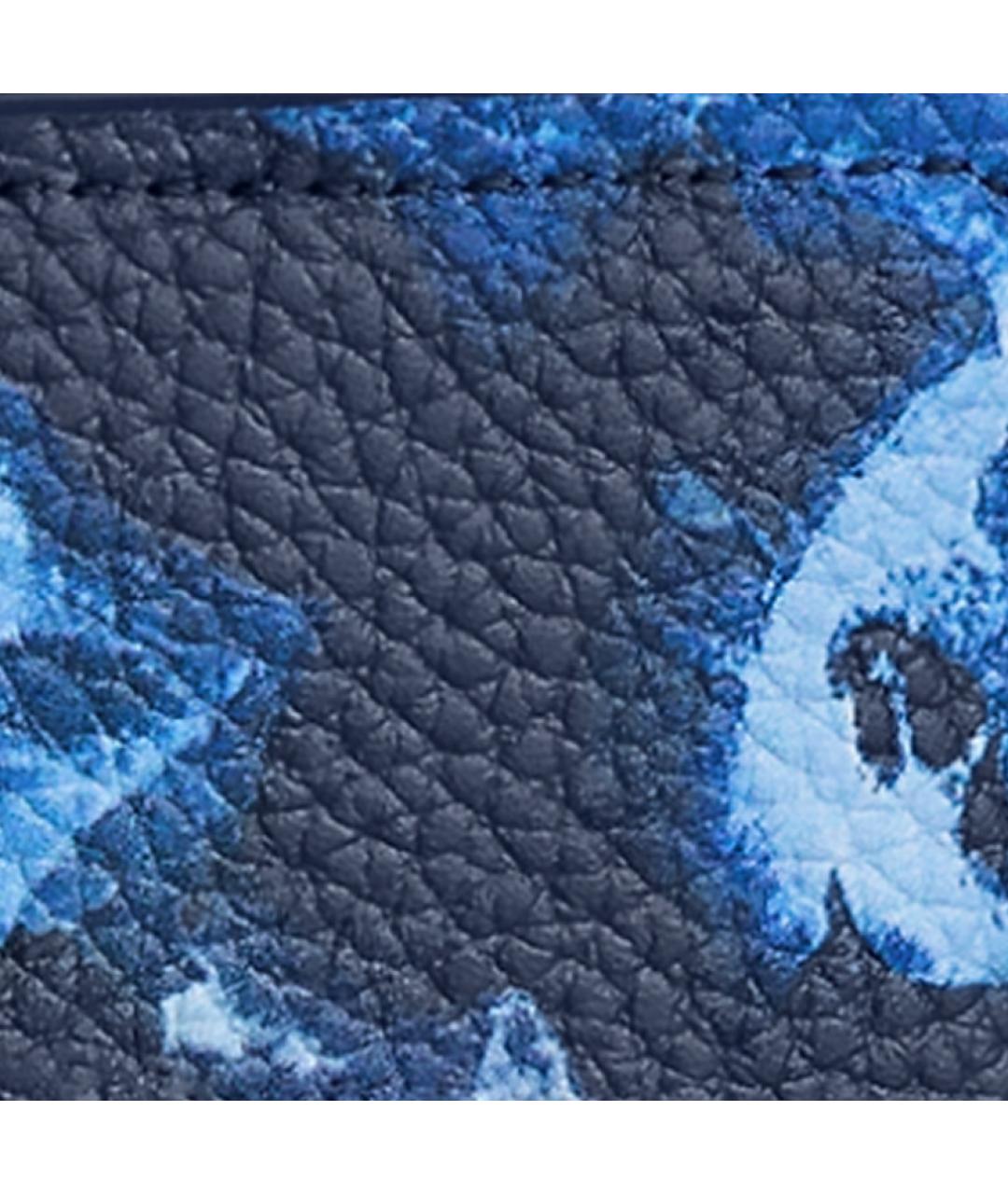LOUIS VUITTON Синий кожаный кошелек, фото 7