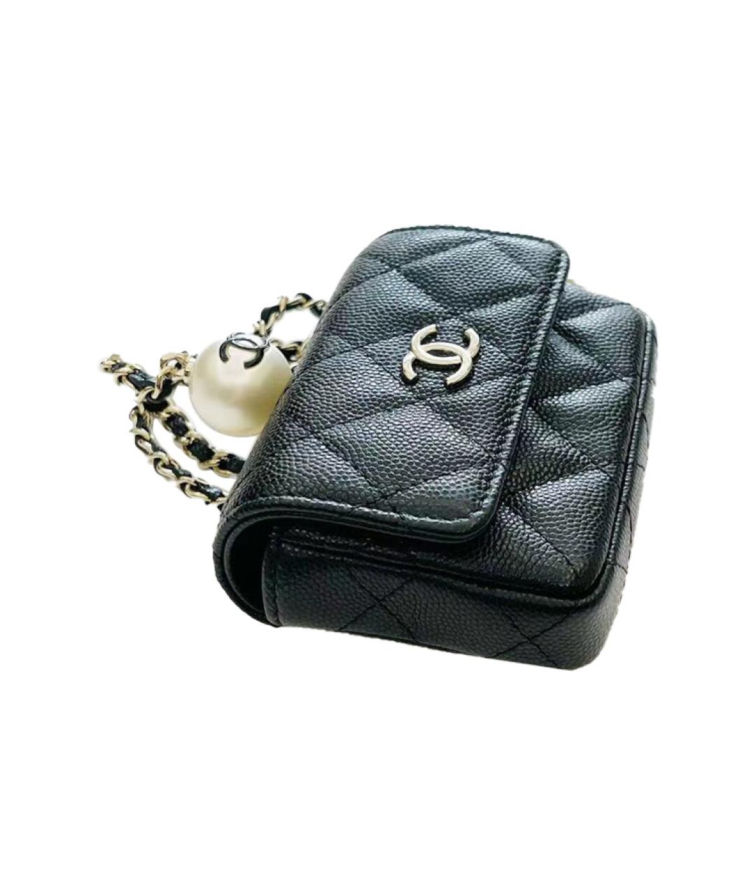 CHANEL Черный кожаный кошелек, фото 3