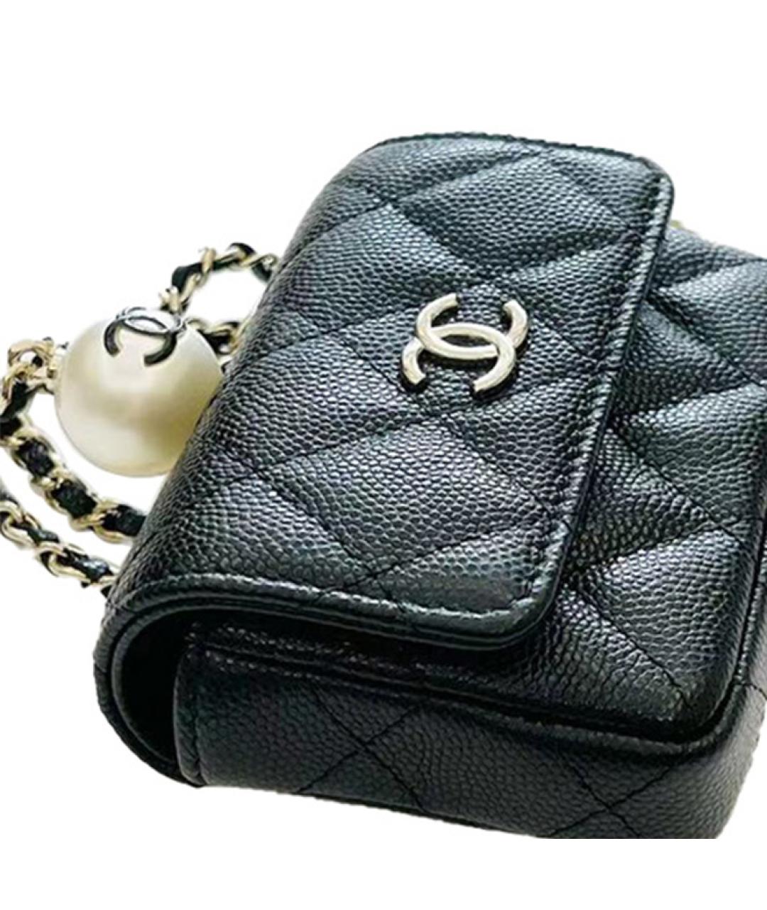 CHANEL Черный кожаный кошелек, фото 5